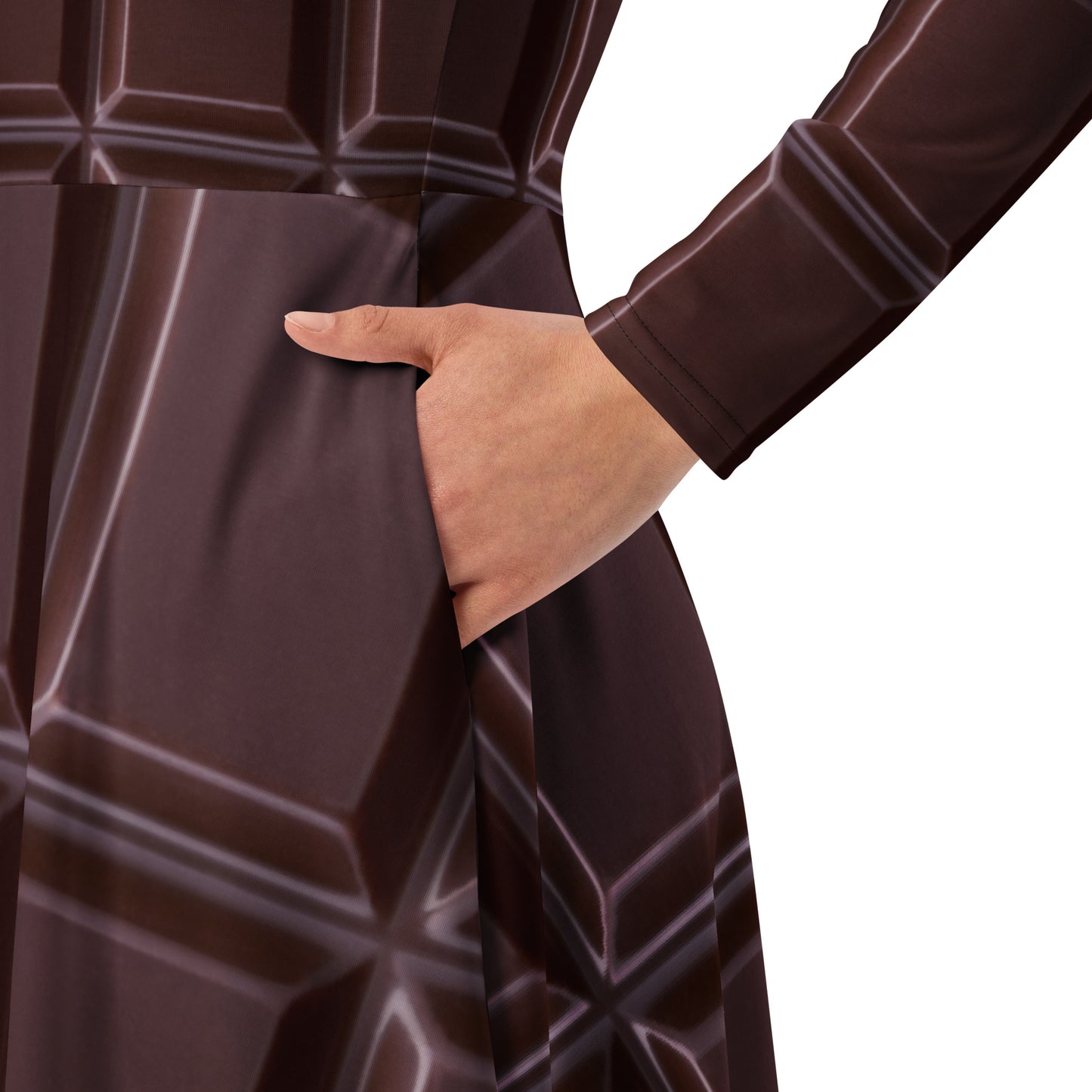 All-over Chocolate | long sleeve midi dress