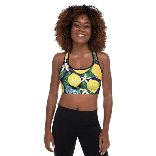 Lemon Me Crazy | Padded Sports Bra