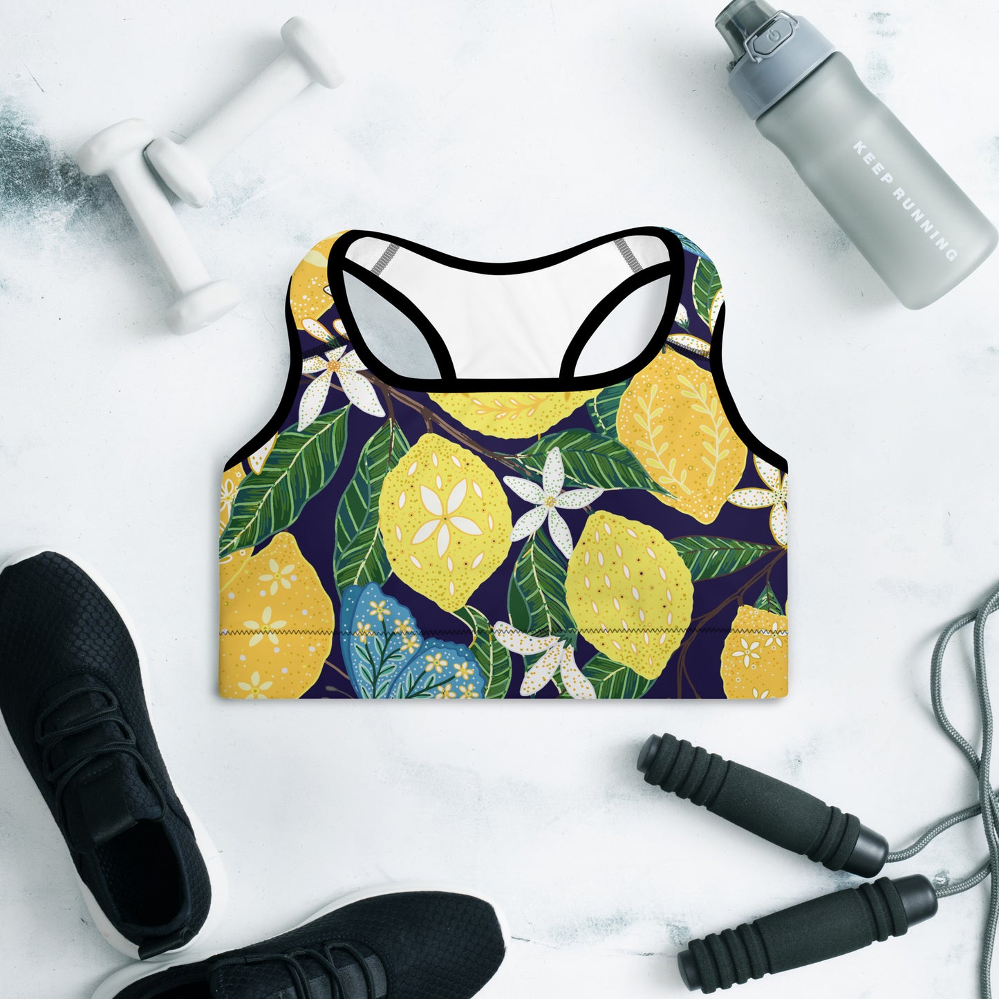 Lemon Me Crazy | Padded Sports Bra