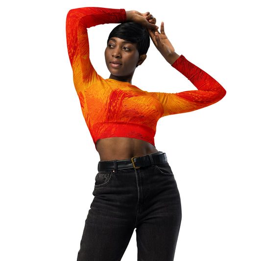 This Girl is on Fire | Recycled long-sleeve crop top