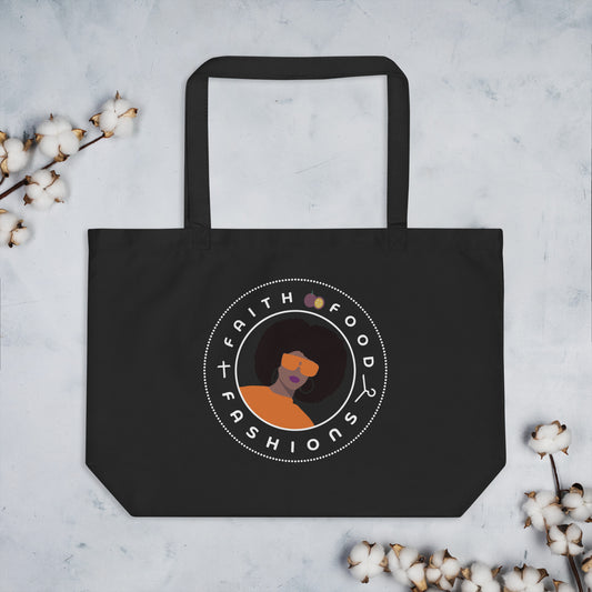 FaithFoodFashions | Logo Emblems | Large organic tote bag